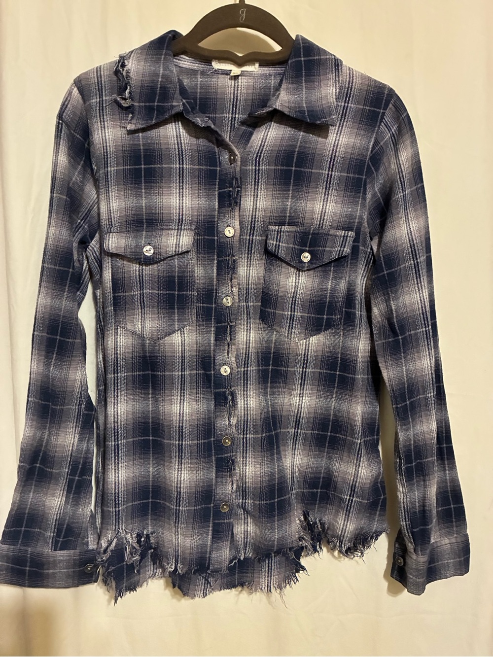 Gilded Intent Distressed Button Down Shirt